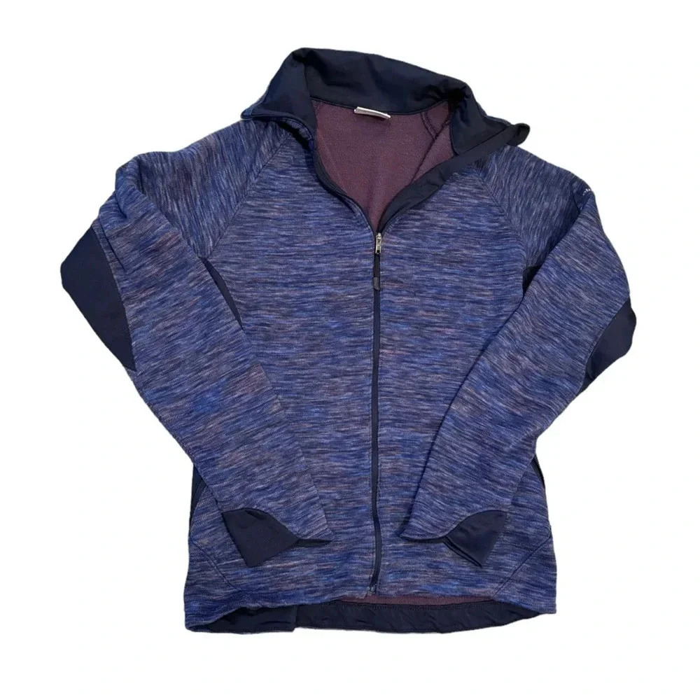 🏔️💙Columbia Women’s Heathered Full Zip Hoodie Blue‎ Purple Small✨